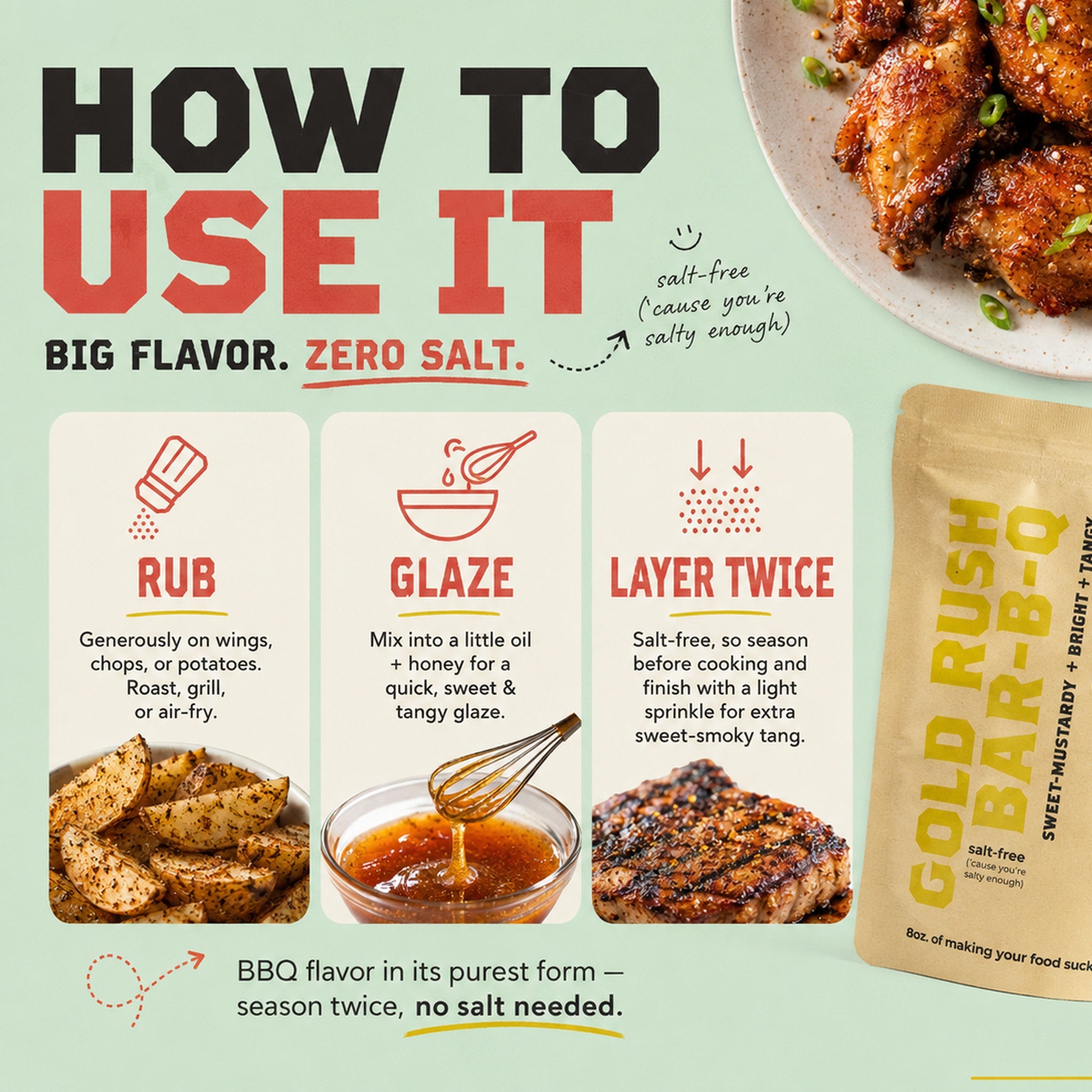 Gold Rush BBQ (no salt added)