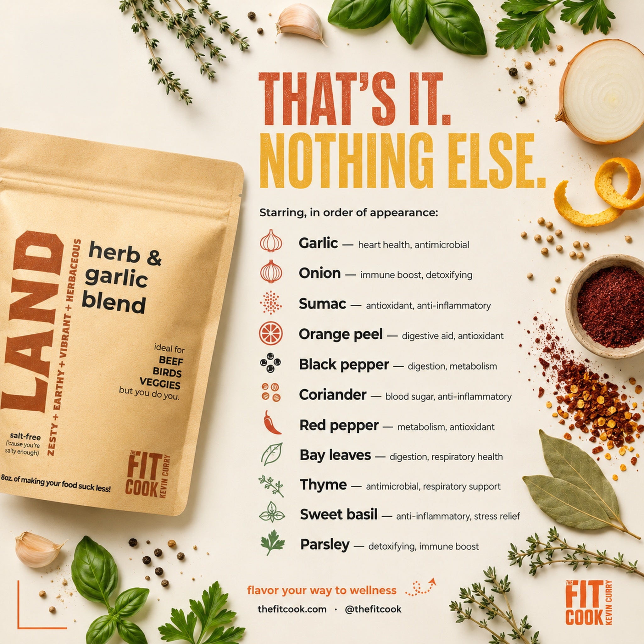 Land Herb & Garlic blend (no salt added)